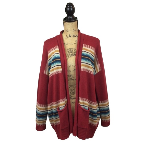 Pendleton USA Aztec Wool Blend Open Cardigan - Picture 11 of 11